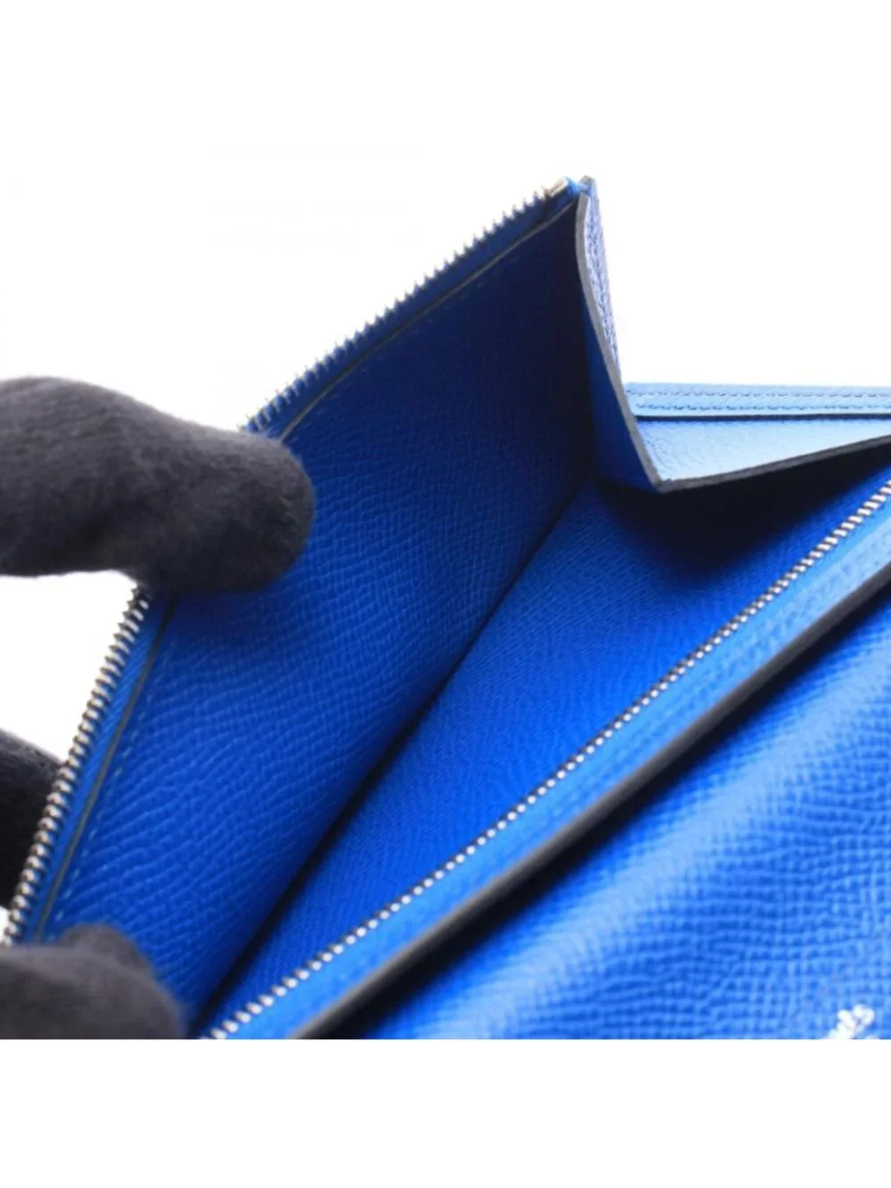 Hermes Bifold Wallet Bearn Soufflet Verso Blue Saphir France